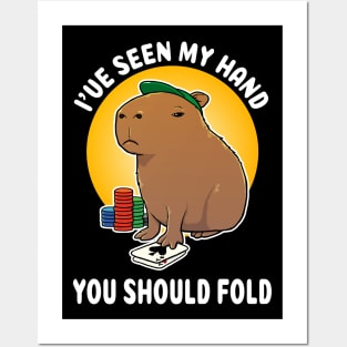 I've seen my hand you should fold Poker Capybara Cartoon Posters and Art